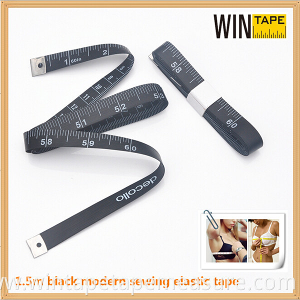 1.5m black modern sewing elastic tape different kinds of measuring tape new design with Your Logo or Name